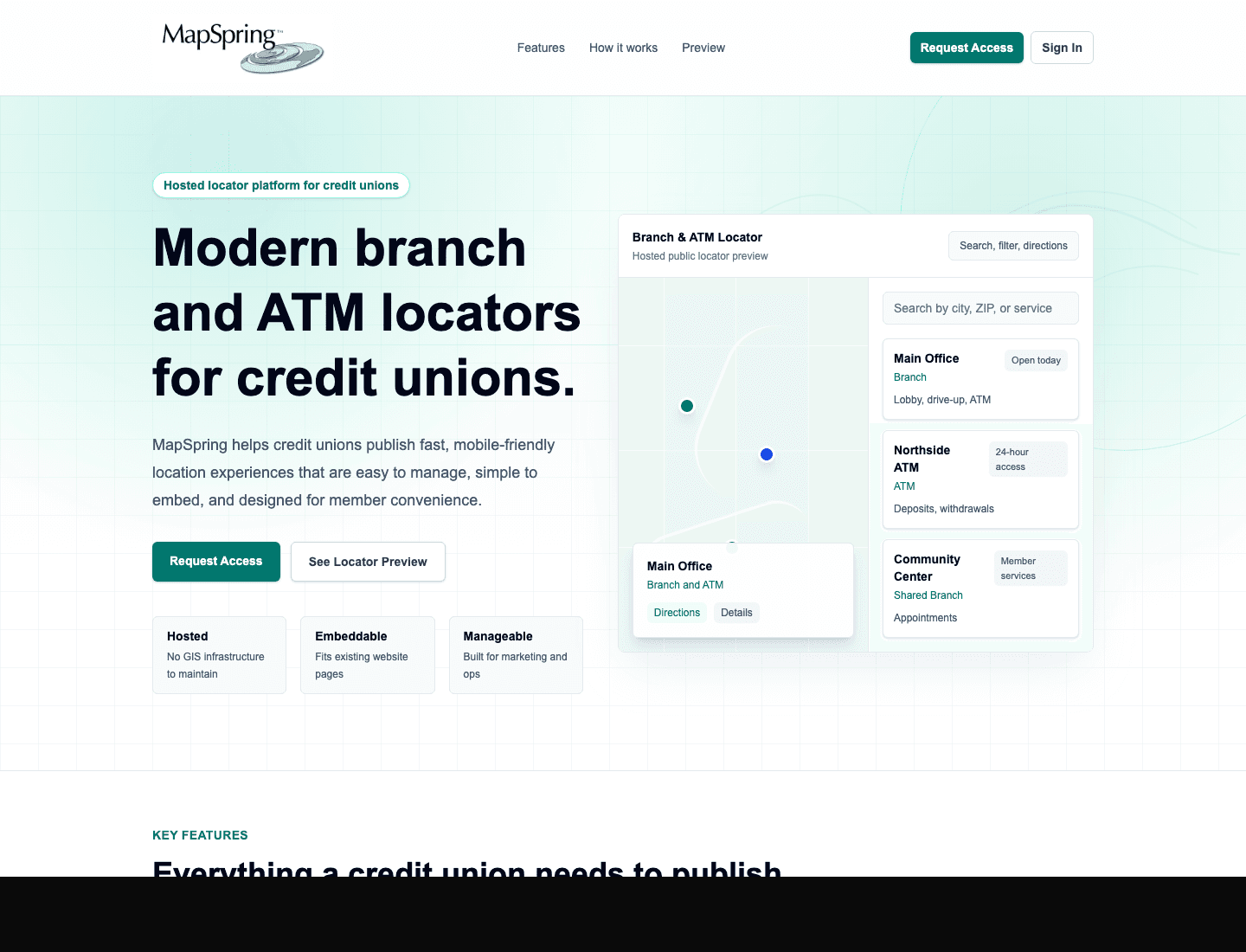 MapSpring public product homepage